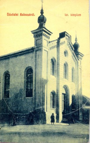 A kalocsai zsinagóga képeslapon
